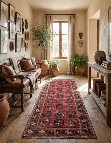 4' x 9' 8 Hand Knotted Shiraz Persian Wool Runner Rug