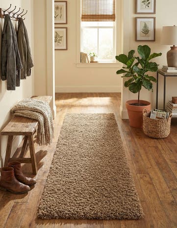 2' x 6' 5 Solid Shag Runner Rug