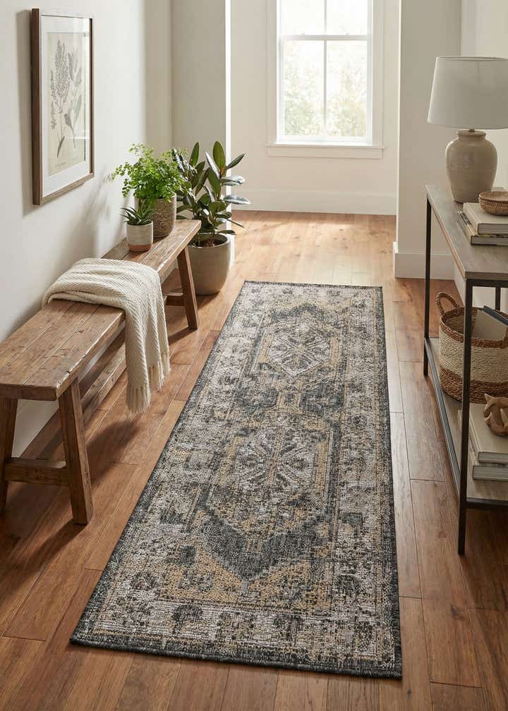 2' x 5' 3 Easy-Clean Traditional Indoor / Outdoor Runner Rug