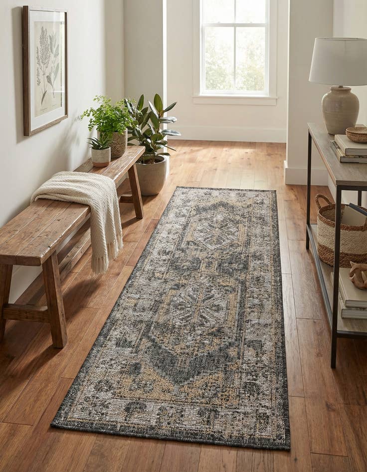 Detail image of 2' x 5' 3  Washable Traditional Indoor / Outdoor Runner Rug