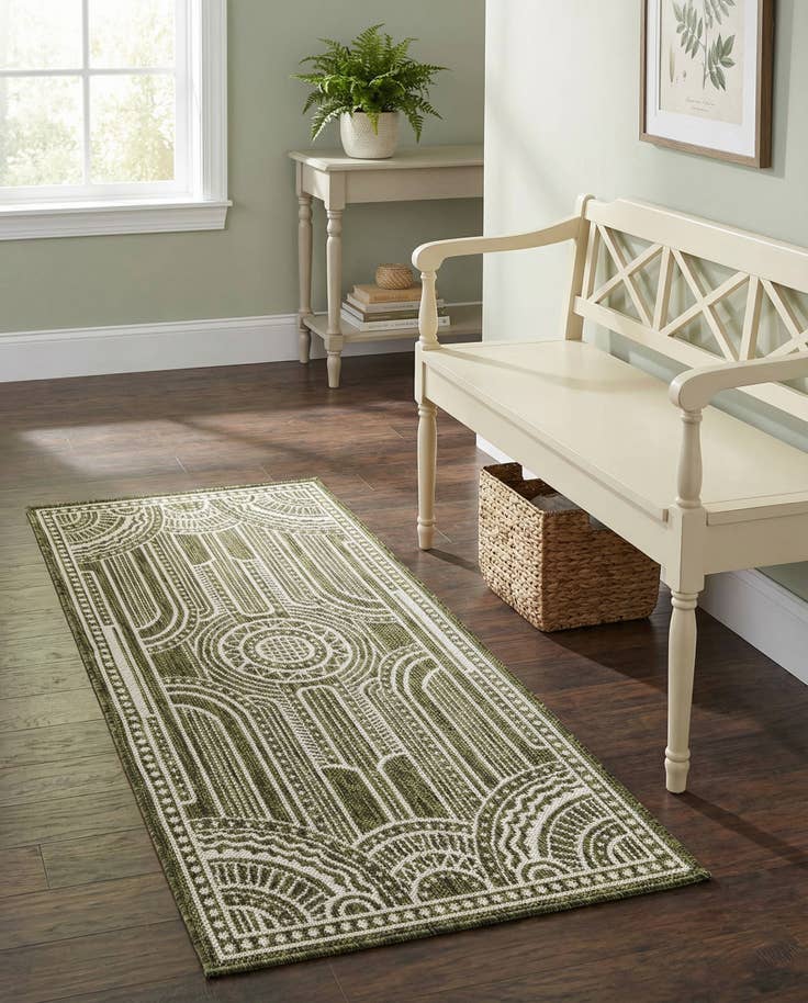 Detail image of 2' x 4' Easy-Clean Traditional Indoor / Outdoor Runner Rug