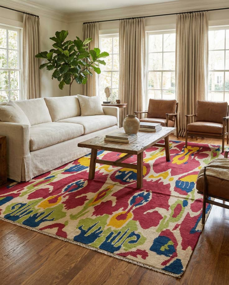 Detail image of 5' 2 x 8' 8 Hand Knotted Darya Wool Rug