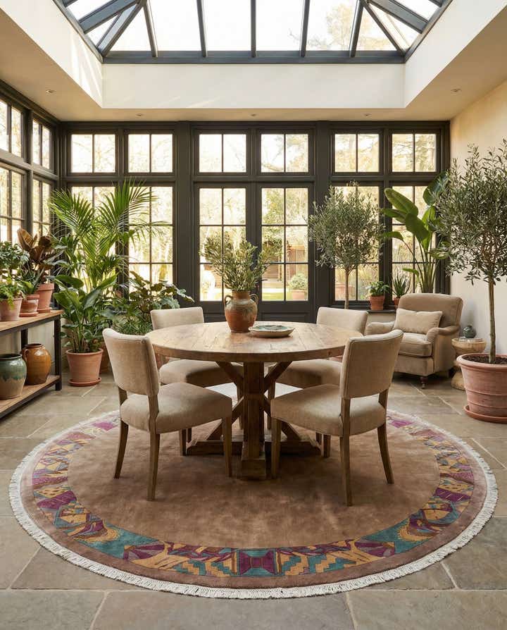 9' 10 x 10' 1 Hand Knotted Tibet Wool Round Rug