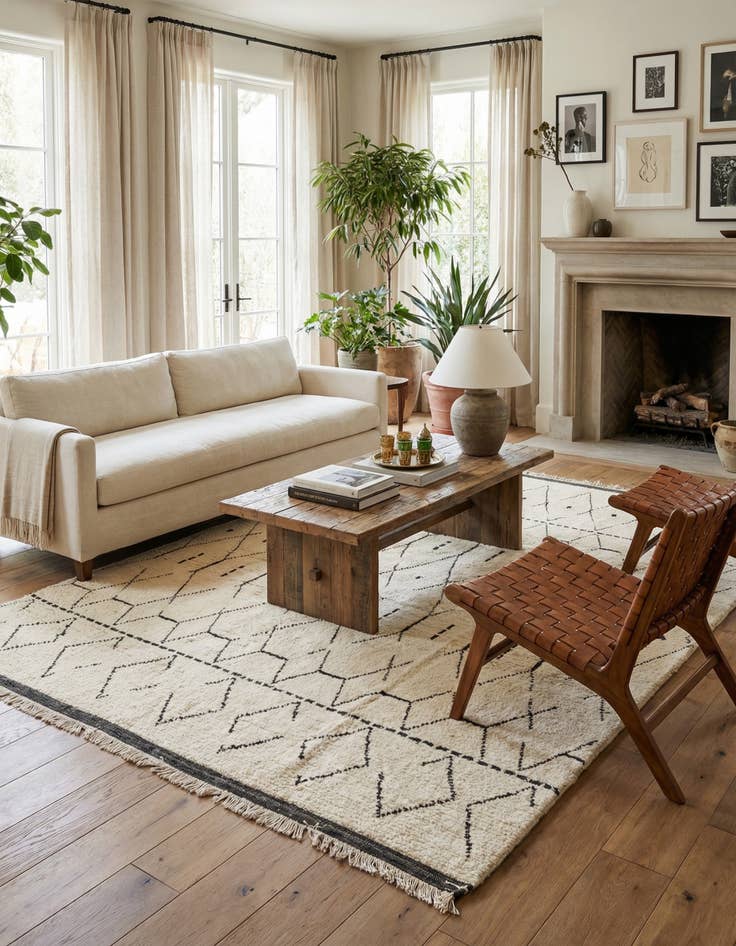 Detail image of  8' x 10' 10  Hand Knotted Moroccan Wool Rug