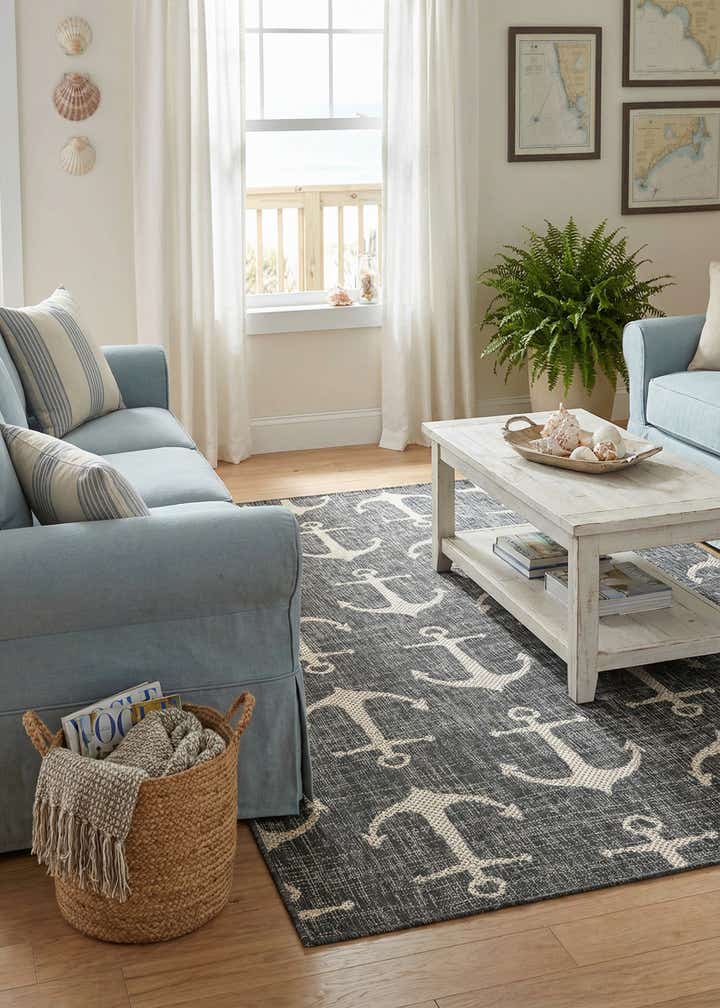 4' x 6' Easy-Clean Coastal Indoor / Outdoor Rug