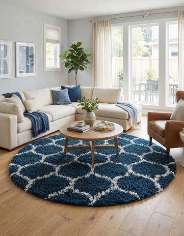 10' x 10' Lattice Shag Round Rug