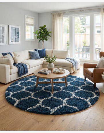 10' x 10' Trellis Shag Round Rug