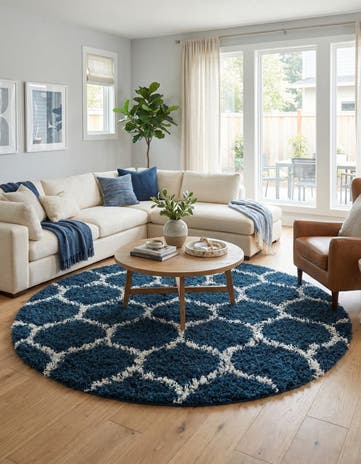 10' x 10' Lattice Shag Round Rug