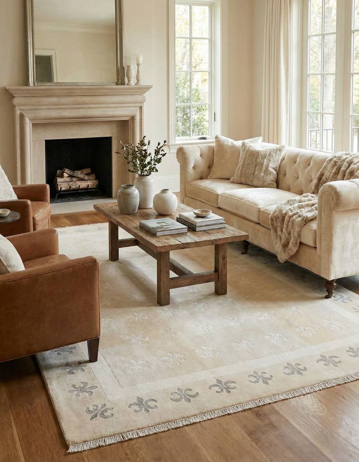 Detail image of 6' 9 x 9' 11  Hand Knotted Darya Wool Rug