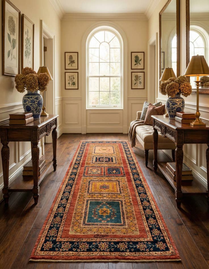 Detail image of 2' 8 x 6' 7 Luribaft Wool Runner Rug