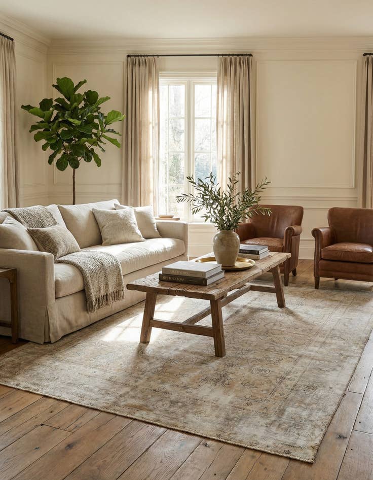 Detail image of  6' 8 x 8' 9  Hand Knotted Ultra Vintage Persian Wool Rug