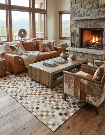5' x 8' Cowhide Leather Rug