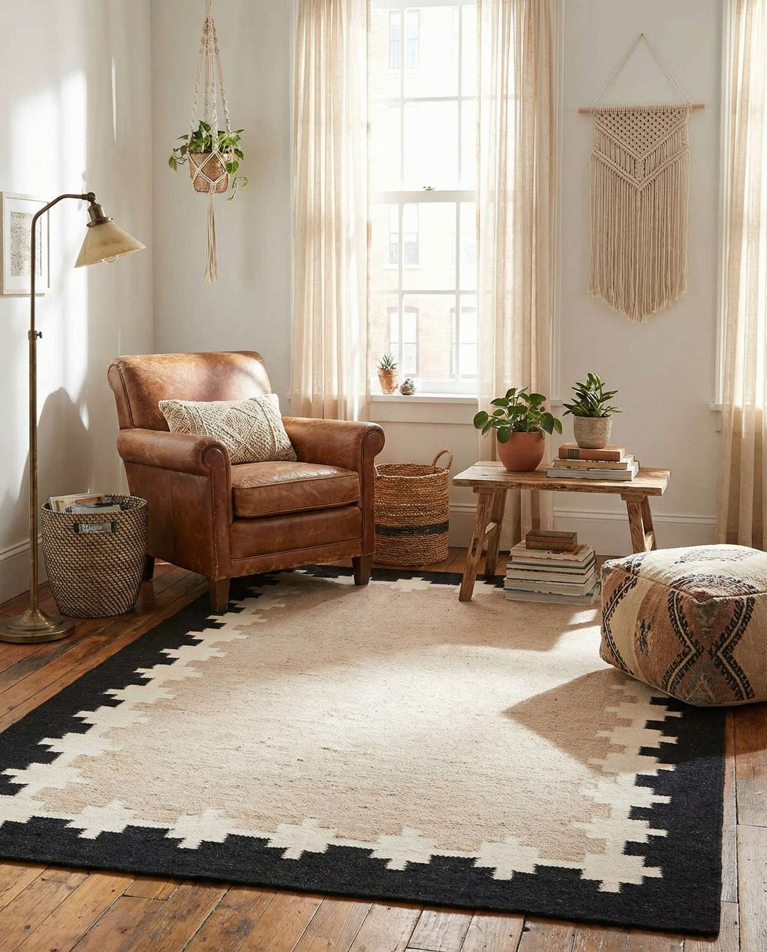 4' 1 x 6' 1 Hand Woven Kilim Wool Rug