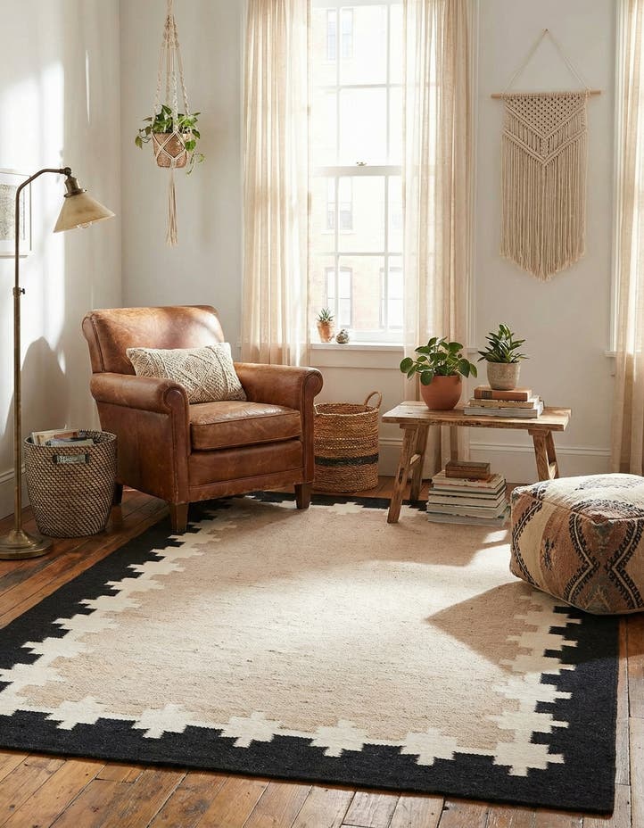 4' 1 x 6' 1 Hand Woven Kilim Wool Rug