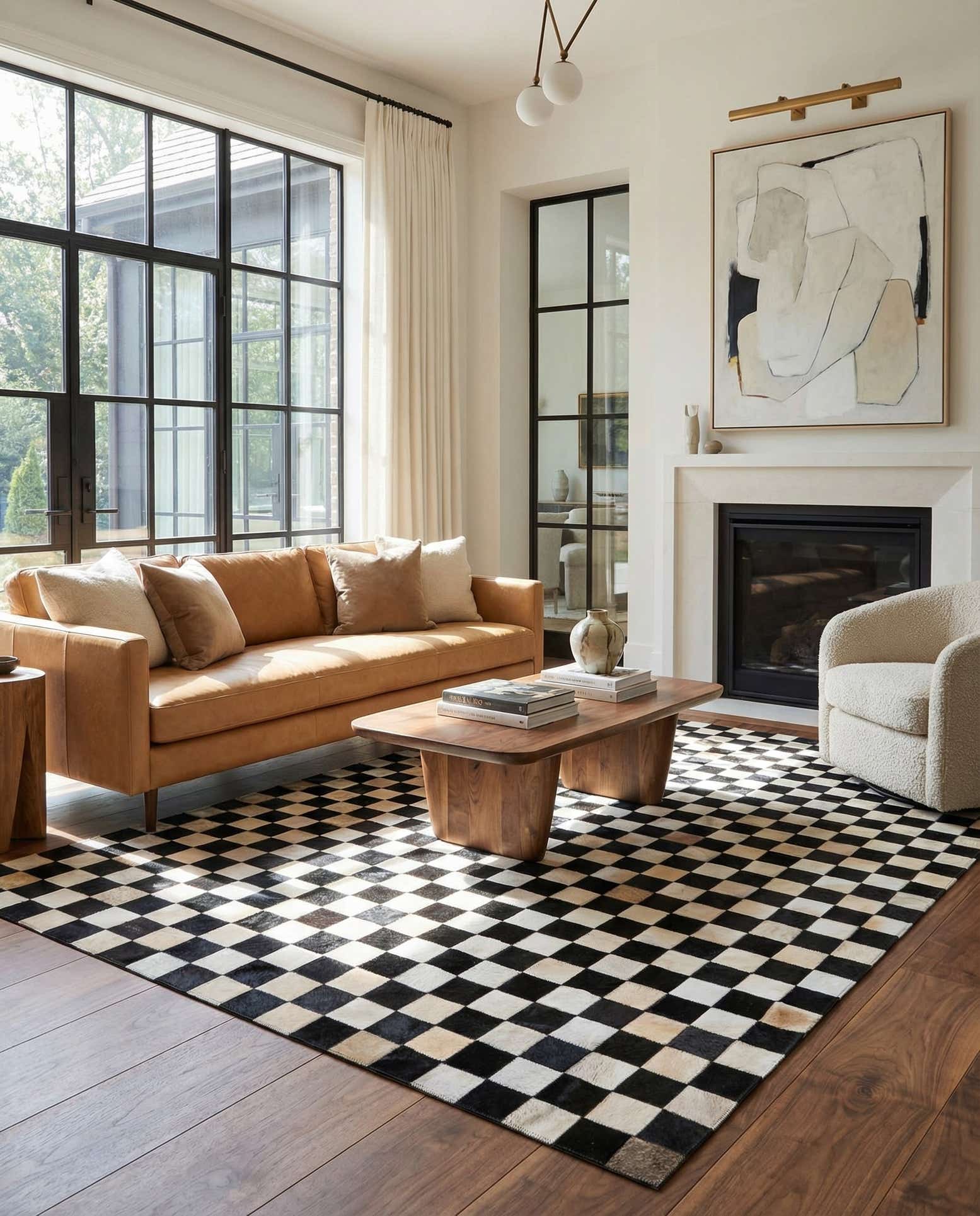 5' x 8' Cowhide Leather Rug