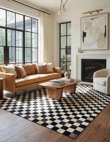 5' x 8' Cowhide Leather Rug