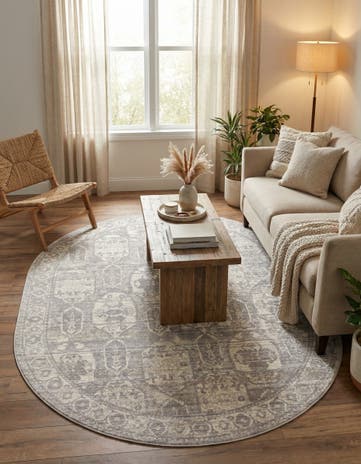 Gray Lola Oval Rug