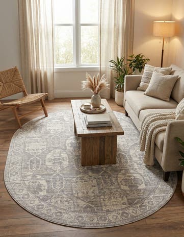 Gray Lola Oval Rug