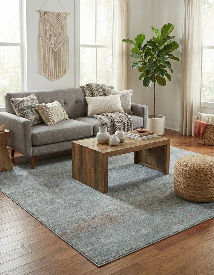 Detail image of 8' x 8' Aqua Square Rug