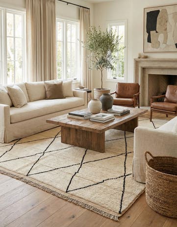 6' 5 x 9' Hand Knotted Moroccan Wool Rug