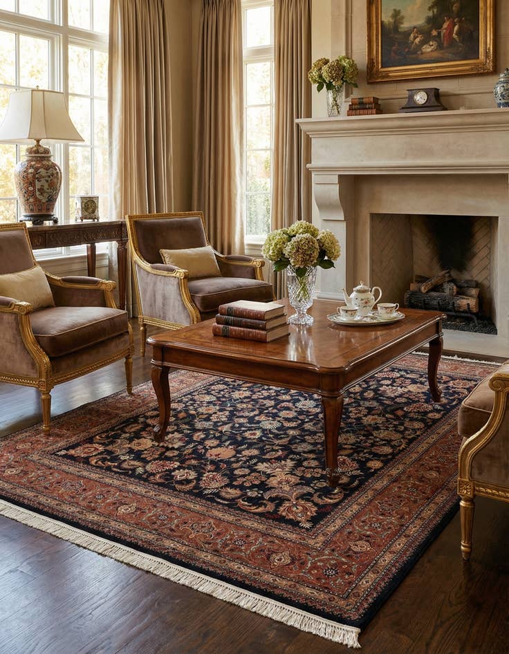 Detail image of  4' 5 x 6' Isfahan Rug