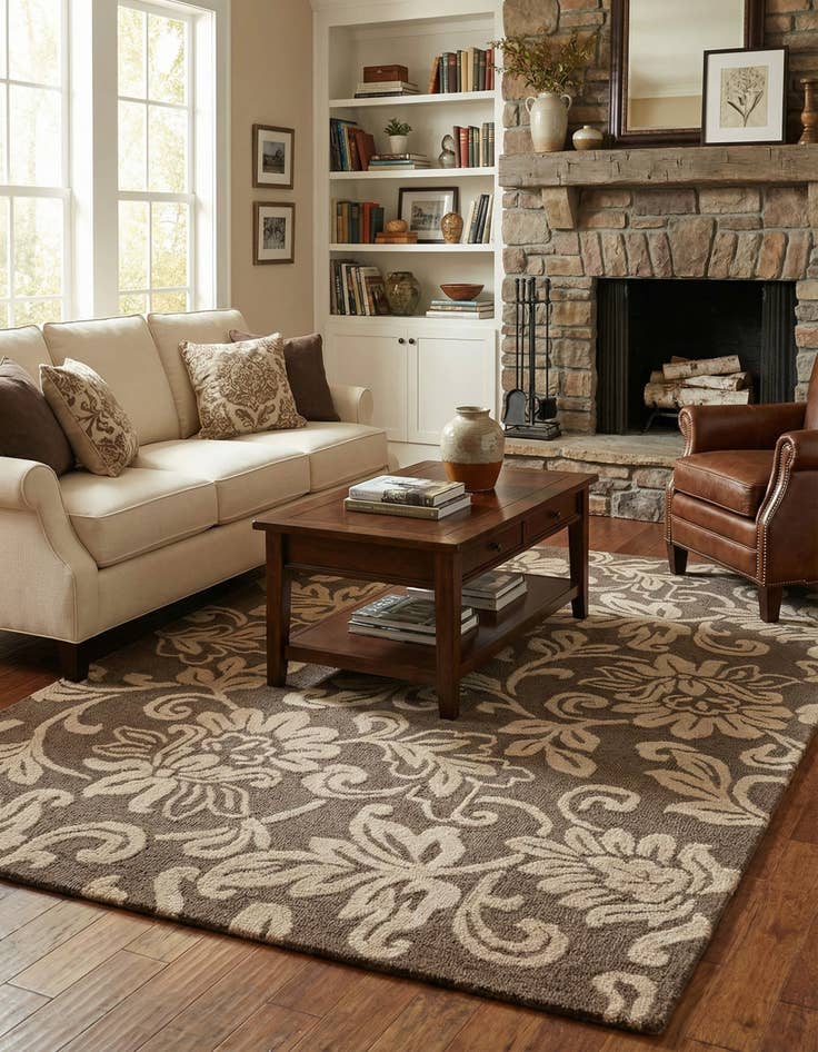 Detail image of 5' x 8' Agra Wool Rug