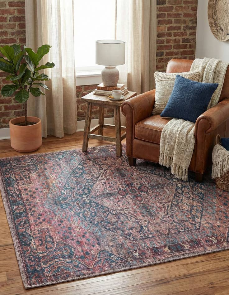 Detail image of 3' 3 x 3' 3  Washable Maahru Square Rug