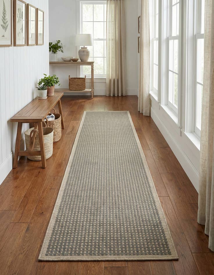 Detail image of 2' 7 x 12'  Washable Border Indoor / Outdoor Runner Rug