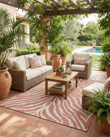  9' x 12'  Easy-Clean Safari Indoor / Outdoor Rug