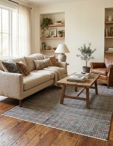 4' 9 x 6' 3 Hand Knotted Darya Wool Rug
