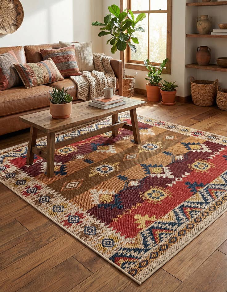 Detail image of 4' x 6' Easy-Clean Baja Indoor / Outdoor Rug