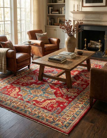 6' x 9' 4 Hand Knotted Kazak Rug