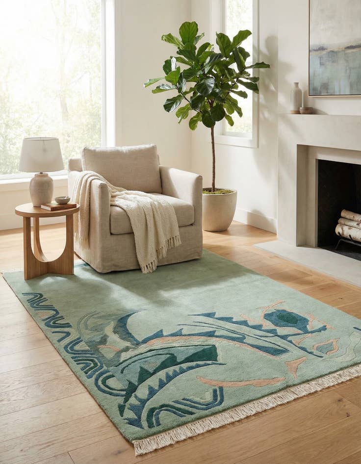 Detail image of 5' 5 x 7' 6  Hand Knotted Tibet Wool Rug