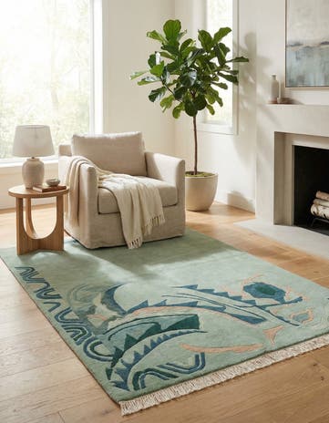 5' 5 x 7' 6 Hand Knotted Tibet Wool Rug