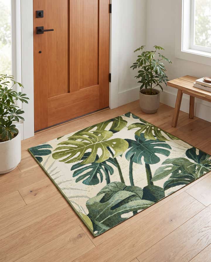 2' x 3' Easy-Clean Botanical Indoor / Outdoor Rug