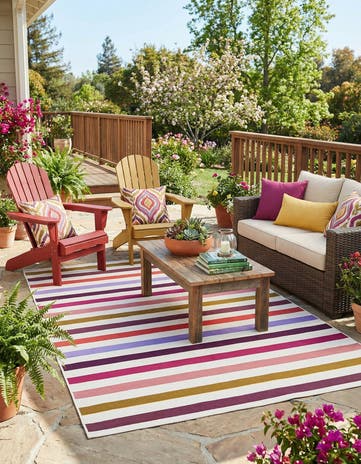 6' x 9' Easy-Clean Ribbon Indoor / Outdoor Rug
