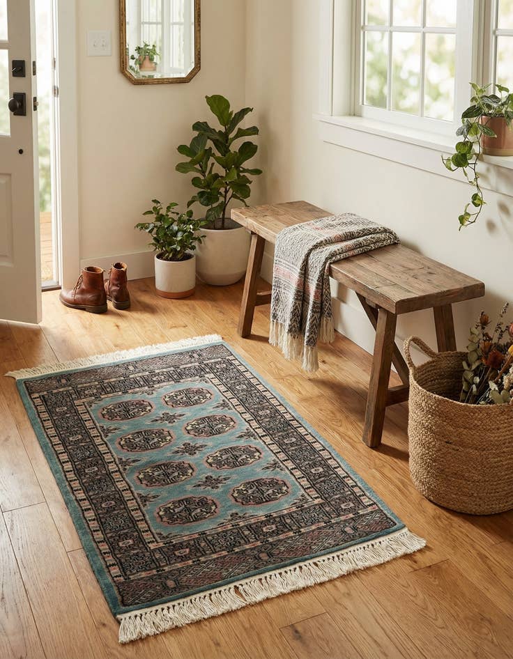 Detail image of  2' 1 x 3' 3  Hand Knotted Bokhara Wool Rug