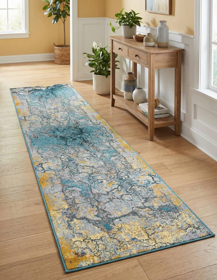 Detail image of 2' 7 x 12'  Washable Modern Indoor / Outdoor Runner Rug