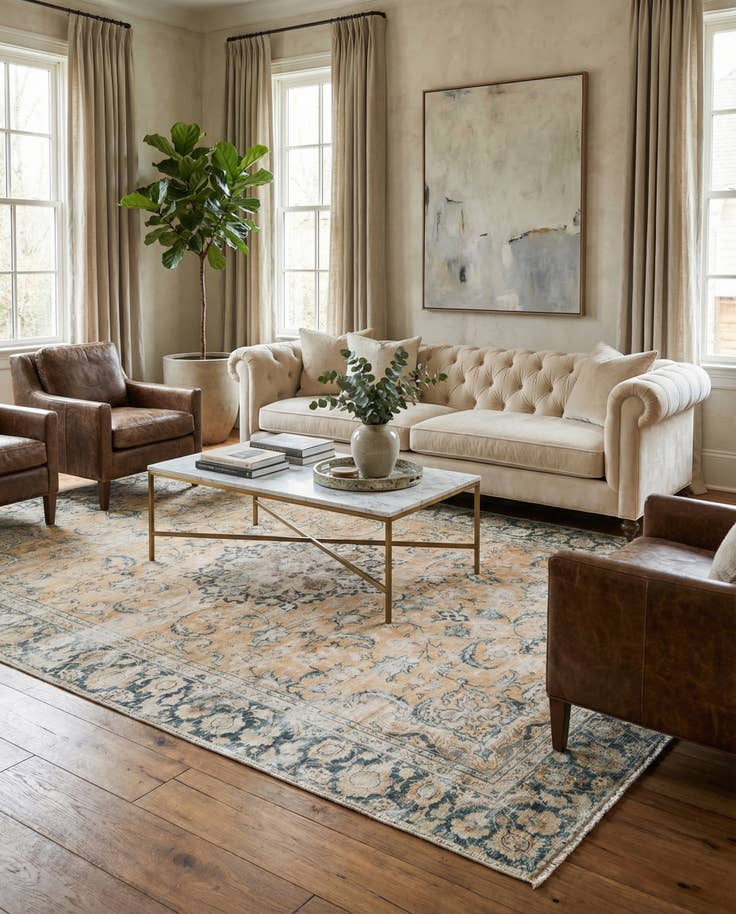 Detail image of 6' 6 x 10' Hand Knotted Ultra Vintage Persian Wool Rug