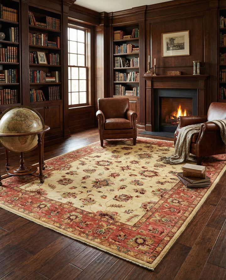 5' 7 x 8' Hand Knotted Peshawar Ziegler Rug