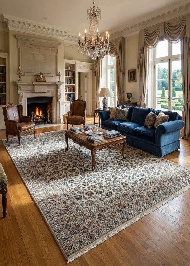 10' x 13' 4 Kashan Wool Rug