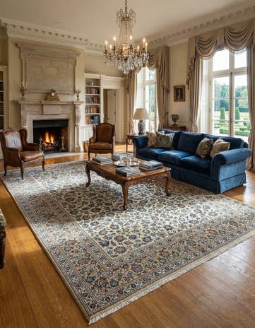 10' x 13' 4 Kashan Wool Rug