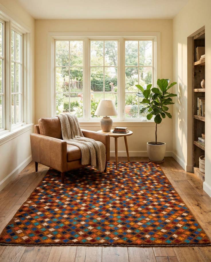 Detail image of 4' 1 x 6' Hand Knotted Balouch Wool Rug