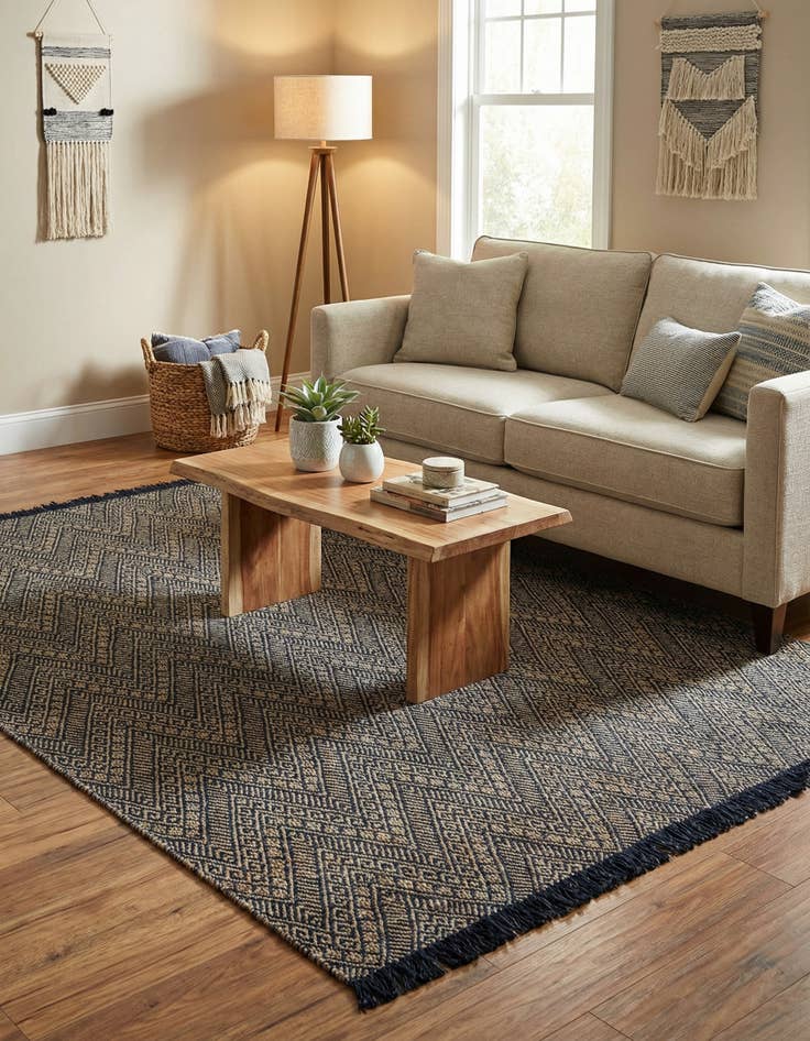 Detail image of 7' 10 x 10'  Hand Braided Jute Rug