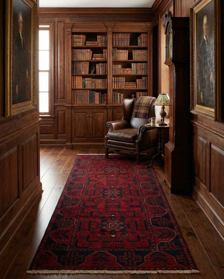 2' 9 x 6' 4 Hand Knotted Khal Mohammadi Wool Runner Rug
