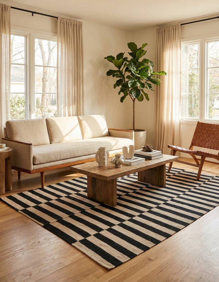 Detail image of 5' x 6' 4  Hand Woven Kilim Modern Wool Rug