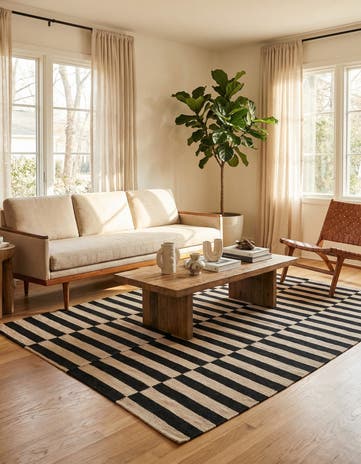5' x 6' 4 Hand Woven Kilim Modern Wool Rug