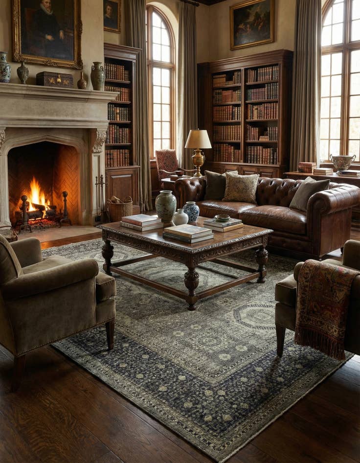 Detail image of 8' 9 x 11' 3  Hand Knotted Mamluk Ziegler Rug