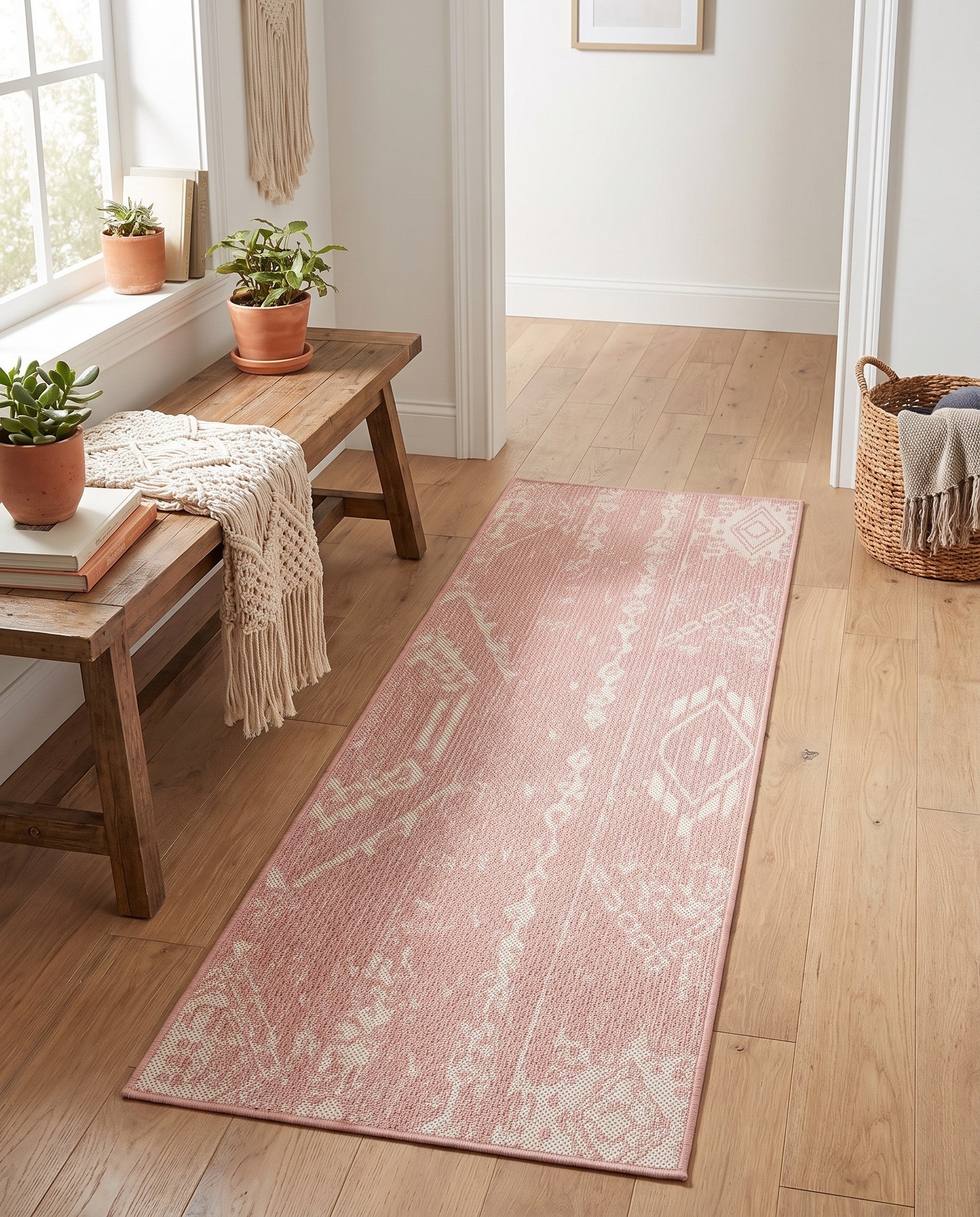 2' x 5' 3 Easy-Clean Bohemian Indoor / Outdoor Runner Rug