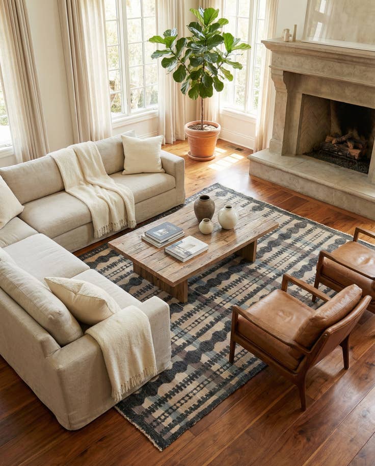 Detail image of 7' 10 x 10' 7 Hand Knotted Darya Wool Rug